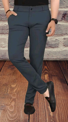 CIVIRASTTYLE Slim Fit Men Blue Trousers