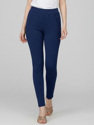 Moda Rapido Slim Fit Women Dark Blue Trousers