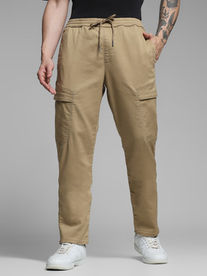 JACK & JONES Regular Fit Men Beige Trousers