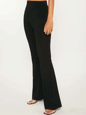 Broadstar Flared Women Black Trousers