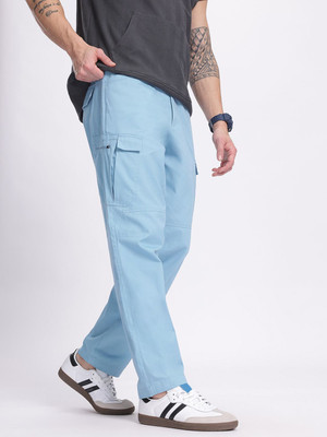 Glitchez Relaxed Men Blue Trousers