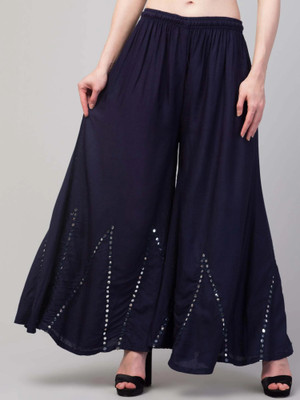 OMAAYA Comfort Fit Women Blue Trousers