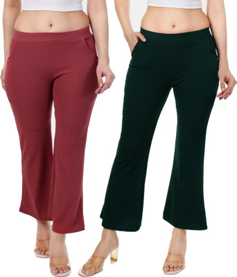 adibaba Regular Fit Women Green, Pink Trousers