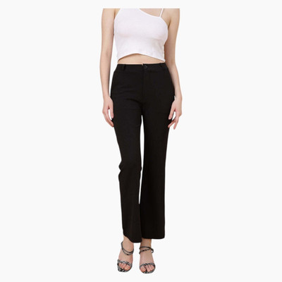 INDIANRANG Regular Fit Women Black Trousers