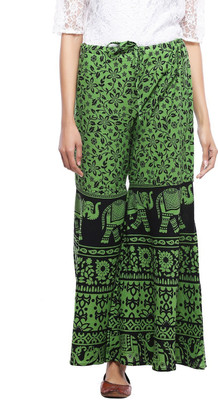 JABAMA Relaxed Women Green Trousers