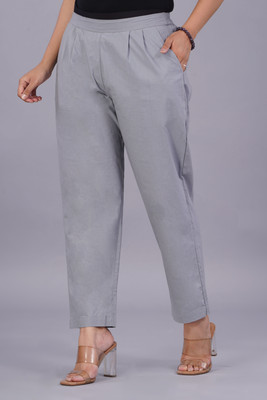 FINESTITCH Regular Fit Women Grey Trousers