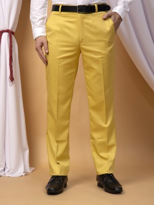 Hangup Regular Fit Men Yellow Trousers