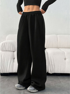 Daphne Maurier Loose Fit Women Black Trousers