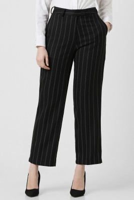 VAN HEUSEN Regular Fit Women Black Trousers