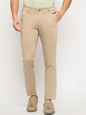 DUKE Slim Fit Men Beige Trousers