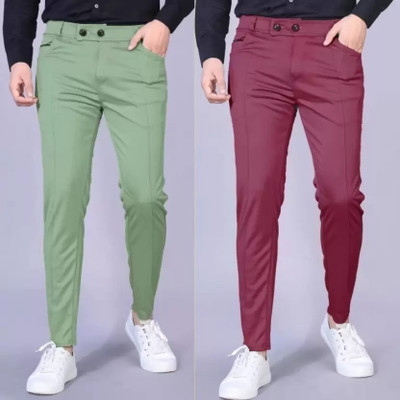 Achalnath Enterprises Regular Fit Men Purple, Green Trousers