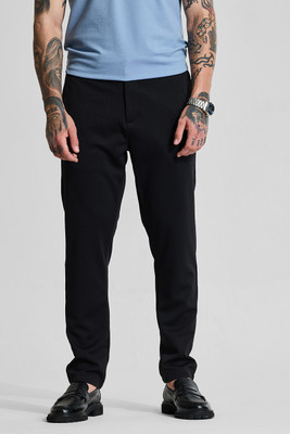 Snitch Slim Fit Men Black Trousers