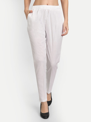 Moda Rapido Slim Fit Women White Trousers