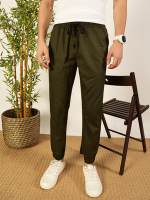 THOMAS SCOTT Regular Fit Men Dark Green Trousers
