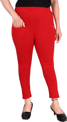 DKD Regular Fit Women Red Trousers