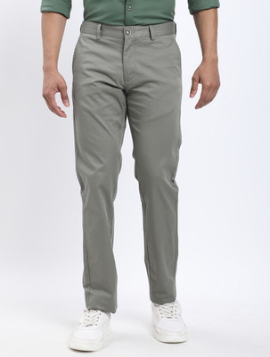 INDIAN TERRAIN Slim Fit Men Light Green Trousers