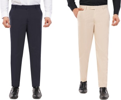 Vastrakaalam Regular Fit Men Black, Beige Trousers