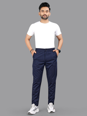 Style Nest Slim Fit Men Dark Blue Trousers