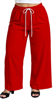 MANUFASHIONS Regular Fit Women Red Trousers