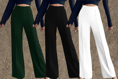 Lecowar Regular Fit Women Green, Black, White Trousers
