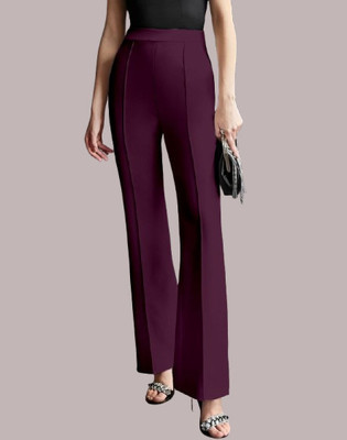 HouseOfCommon Regular Fit Women Purple Trousers