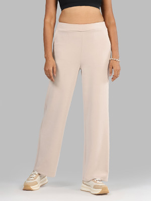 BlissClub Bare Butter Straight Pants - Tall Straight Fit Women Beige Trousers