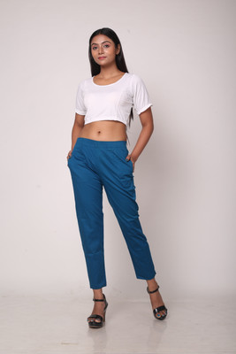 Kapokfashion Regular Fit Women Light Blue Trousers