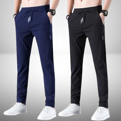 seri choice Solid Men Black, Blue Track Pants
