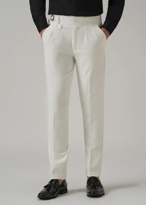 SKENJEL Regular Fit Men White Trousers