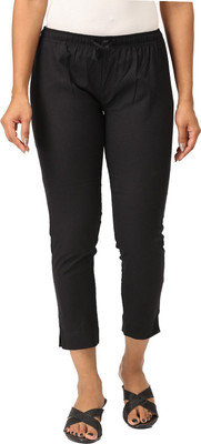i TEX Regular Fit Women Black Trousers
