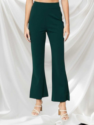 Tiki Tees Regular Fit Women Dark Green Trousers