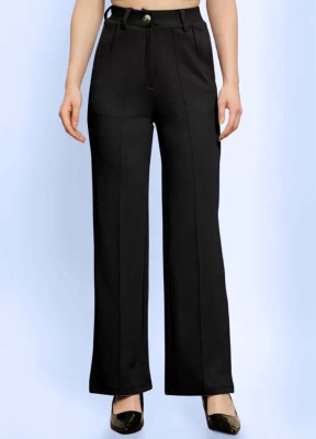 AOOSH Regular Fit Women Black Trousers