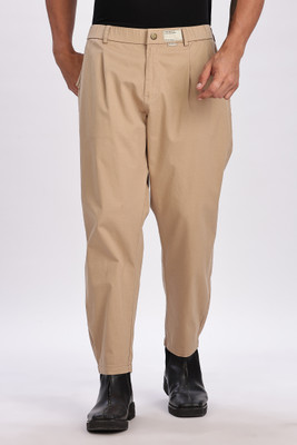 Color Hunt Regular Fit Men Beige Trousers