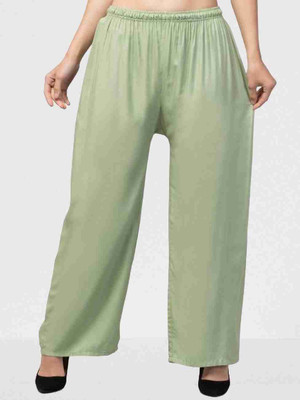 DIAMOND RUBY Regular Fit Women Light Green Trousers
