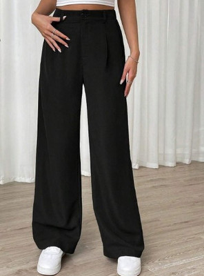 DENIMISIA Straight Fit Women Black Trousers