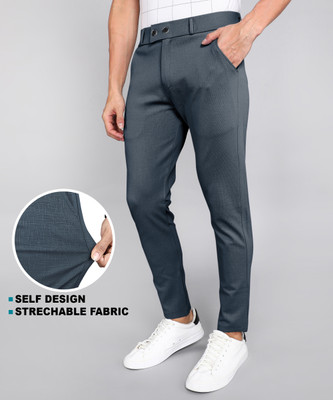 INDICLUB Relaxed Men Grey Trousers