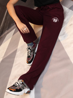 Tokyo Talkies Relaxed Women Maroon Trousers