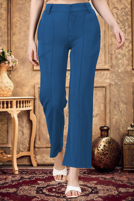 DE TRENDZ Comfort Fit Women Light Blue Trousers