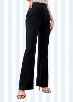 Levony Regular Fit Women Black Trousers