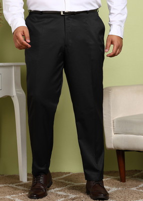 METRONAUT PLUS Regular Fit Men Black Trousers
