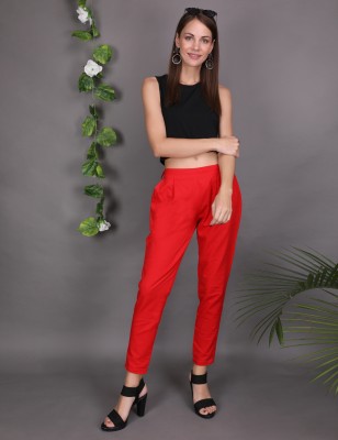 Jaipur Global Regular Fit Women Red Trousers