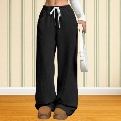 Jenil Fashion Relaxed Women Black Trousers