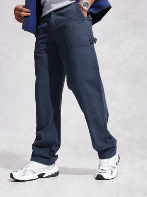 WROGN Loose Fit Men Blue Trousers