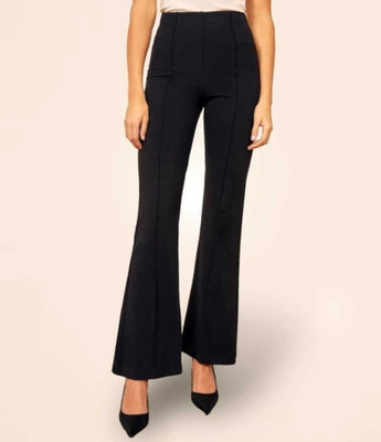 Westino Flared Women Black Trousers