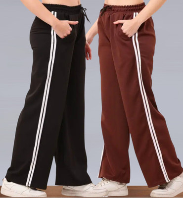 Krishna Enterprises Striped Women Black, Brown Track Pants