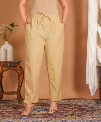 HARSUKHI Regular Fit Women Beige Trousers