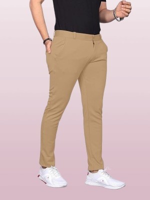 VS Designer Slim Fit Men Beige Trousers