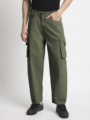 Bene Kleed Loose Fit Men Dark Green Trousers
