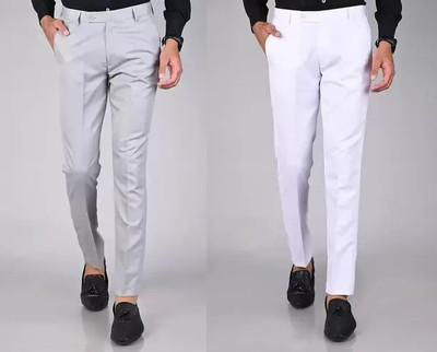 Flix Flows Regular Fit Men White, Silver Trousers