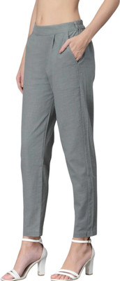 Oxinexx Regular Fit Women Grey Trousers